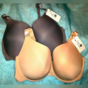 2 NWT Secret Treasures 40DDD Bras Grey & Beige